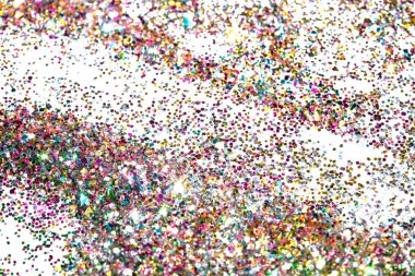 Beyaz Arkaplanda Renkli Konfeti Parıltısı