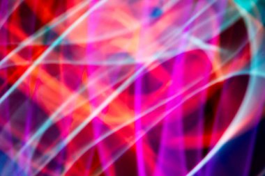 Siyah Arkaplanda Soyut Bir Neon Işığı Bulanık ve Hareketli 80 'lerin Vibe Diskosu