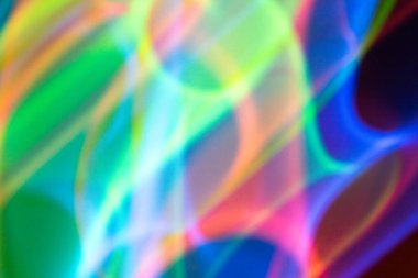 Siyah Arkaplanda Soyut Bir Neon Işığı Bulanık ve Hareketli 80 'lerin Vibe Diskosu