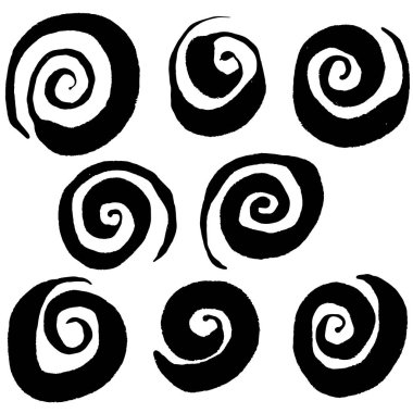 El Çizimi Siyah Girdap Çemberi Sallanan Vektörler