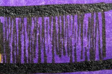 Soyut Siyah Mürekkep Kalem Yazıları ve Renkli Arkaplan Çizgileri