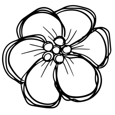 Logo El Çizimi Yaban Çiçeği Çiçeği Simgesinin Karalamalı Tasarımı 