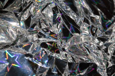 Sanal Buruşuk Gümüş Kağıt Parlak Arkaplan Malzemesi