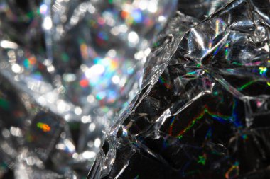 Sanal Buruşuk Gümüş Kağıt Parlak Arkaplan Malzemesi