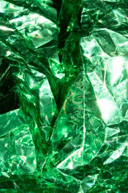 Arkaplan İçin Parlak Holografik Buruşuk Yeşil Kağıt