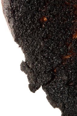 Çok yanmış bir ekmek rulosu Yakın çekim dokusu