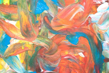 Kalın Dağınık Soyut Boya Vuruşları ve Fırça İşaretleri Çok Renkli Sanat Arkaplanı