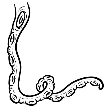 Çizgi film ahtapotu dokunaçlı Cthulhu Siyah ve Beyaz Clipart Vektörü 