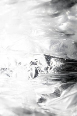 Folyo Parlak Gümüş Soyut Arkaplan Çöktü