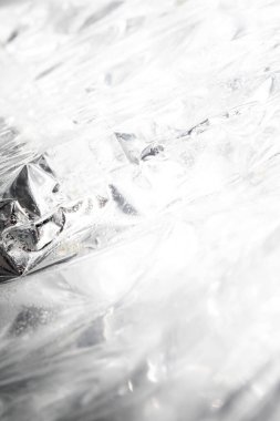 Folyo Parlak Gümüş Soyut Arkaplan Çöktü