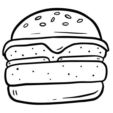 Komik Çizgi film Biftek Burger veya Çizburger Logosu