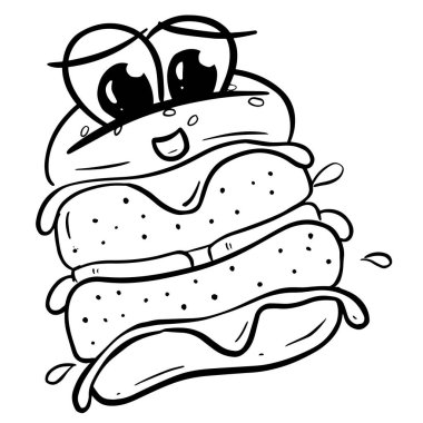 Komik Çizgi film Biftek Burger veya Çizburger Logosu