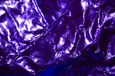 Mor Parlak Holografik Buruşuk Metalik