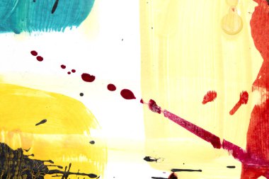 Soyut Kalın Akrilik Boya Fırçası İşaretleri ve Sıçramaları