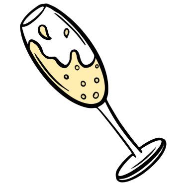 Kutlama Kokteyl Flüt Bardağı Alkol Sıvısı Festivali Clipart Çizgi Film Biçimi 