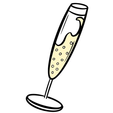 Kutlama Kokteyl Flüt Bardağı Alkol Sıvısı Festivali Clipart Çizgi Film Biçimi 