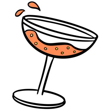 Kutlama Kokteyl Flüt Bardağı Alkol Sıvısı Festivali Clipart Çizgi Film Biçimi 