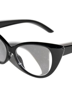 Beyaz Arkaplanda Siyah Göz Gözlüklerini Kapat