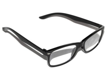 Beyaz Arkaplanda Siyah Göz Gözlüklerini Kapat