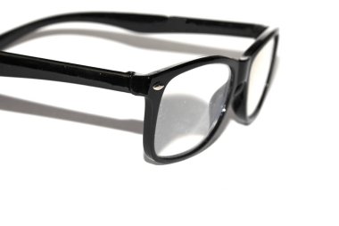 Beyaz Arkaplanda Siyah Göz Gözlüklerini Kapat