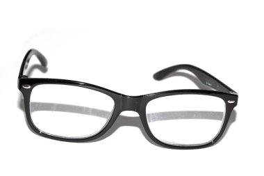 Beyaz Arkaplanda Siyah Göz Gözlüklerini Kapat