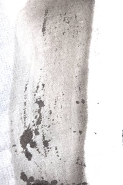 Monokrom Siyah ve Beyaz Mürekkep Yıkama Nazik Gradyan Arkaplanı Çizgiler ve Kağıt Tanesinde Grilikler