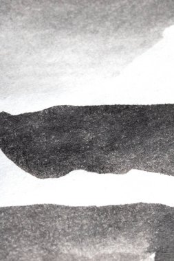 Monokrom Siyah ve Beyaz Mürekkep Yıkama Nazik Gradyan Arkaplanı Çizgiler ve Kağıt Tanesinde Grilikler