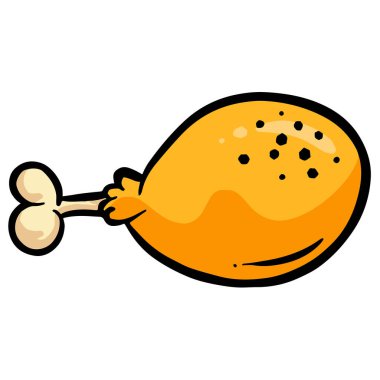 Kızarmış Tavuk Festivali Şükran Günü Hindi Bacağı Çizgi Film Çizimi