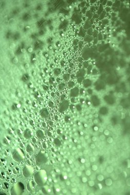 Renkli Arkaplan Buharı Yeşil Buhar Suyu Üzerinde Küçük Baloncuklar