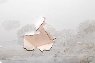 Hasarlı Çırpınma ve Düşen Boya Islak Banyo 'da Tavana Düşme