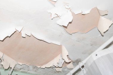 Hasarlı Çırpınma ve Düşen Boya Islak Banyo 'da Tavana Düşme