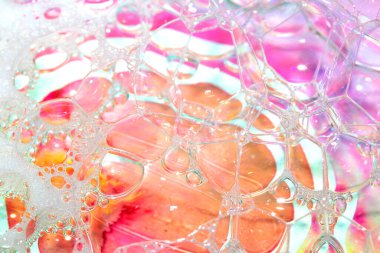 Yaratıcı Gökkuşağı Su Kabarcığı ve Suluboya Soyut Arkaplan Rengi