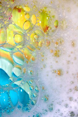 Yaratıcı Gökkuşağı Su Kabarcığı ve Suluboya Soyut Arkaplan Rengi