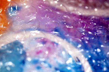 Soyut Kabarcık Sarma Rengi Renkli Gökkuşağı Paketleme Arkaplanı