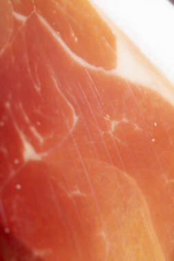 İnce Kesikli Et Pastırması Makro Sulu Domuz Etini Kapatın