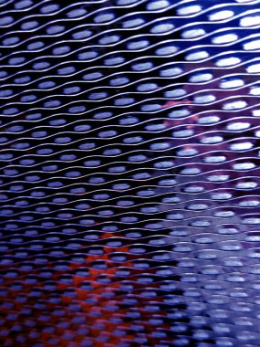 Çelik Metal Perferanslı Delik Arkaplan Soyut Mavi Çemberlerin Kapanışı