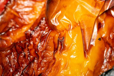 Kızarmış Sebze Biberi Derisi 'ne yakın. Soyut Biber Kızartması, Çıtır Çıtır ve Sulu Arkaplan