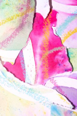 Soyut Suluboya Arkaplanı Parçalanmış ve Parçalanmış Gökkuşağı Sanatı.