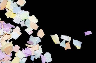 Yırtık Kağıt Tabaka Konfeti Renkli Hassas Soyut Doku Siyah Arkaplan