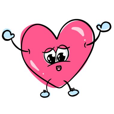 Sevgililer Günü Sevimli Kalp Aşk Çizgi Filmi Çizimi