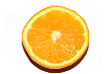 Cirtus Meyveli Portakal Diliminin Yakın Çekimi Beyaz Arkaplanda İzole Edilmiş