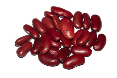 Beyaz Arkaplanda Kurutulmuş Fasulye Kırmızı Böbreği Kapatın
