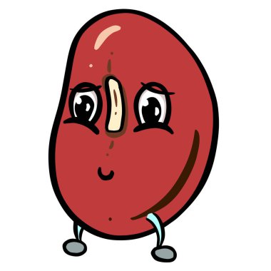 Kurutulmuş Fasulye Karakteri Böbrek Mung veya Pinto Pulse Vegan Vektör Maskotu