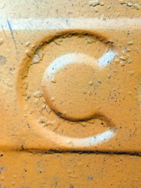 Sıkıntılı Durum Tipografisi ile Yazılan Sözcükler C Harfi Bulundu