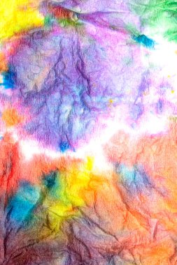 Dokulu Tie-Boyalı Suluboya Gökkuşağı Boya Arkaplanı