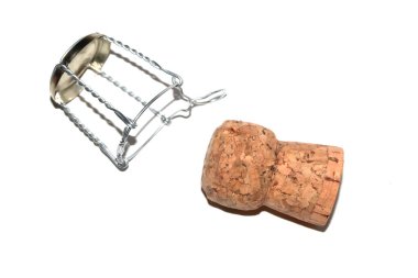 Beyaz Arkaplanda Prosecco Champaign Mantarı
