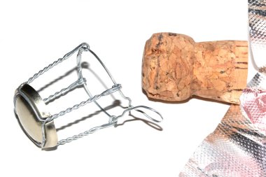 Beyaz Arkaplanda Prosecco Champaign Mantarı