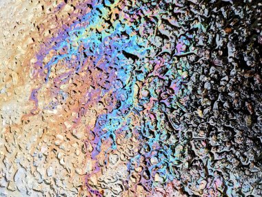 Soyut Petrol Kirliliği Gökkuşağı Benzin Sızıntısı