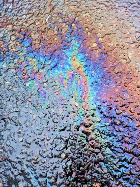 Soyut Petrol Kirliliği Gökkuşağı Benzin Sızıntısı