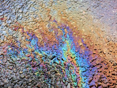 Soyut Petrol Kirliliği Gökkuşağı Benzin Sızıntısı